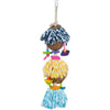 Prevue Pet Ritual Dance Hanging Bird Toy XL 7.5 x 6.5 x 23 In. with Coconut Shells, Cotton Rope Tassels, Wooden Blocks and Quick Link Attachment