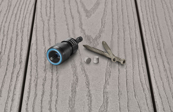 Kit de tornillos y tapones para cubierta con cabeza recortada en estrella de color gris pizarra Starborn Pro Plug n.º 10 X 2-3/4 pulg. L, 1 paquete