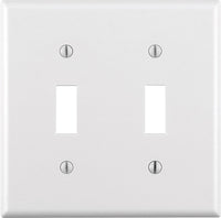 Leviton White 2 gang Plastic Toggle Wall Plate 1 pk (Pack of 25)
