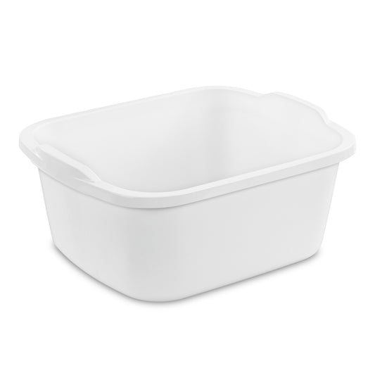 Sterilite Corporation Heavy Duty Plastic White Dishpan 18 qt. Capacity, 16-7/8 x 14 x 7-3/8 in.