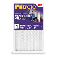 Filtrete Advanced Allergen 18 in. W X 20 in. H X 1 in. D Polypropylene 1500 MPR Pleated Air Filter 1 (Pack of 4)