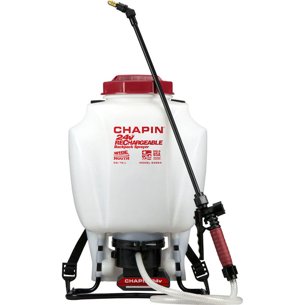 Chapin 24V Rechargeable Backpack Sprayer 4 gal White