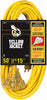 Yellow Jacket Indoor or Outdoor 50 ft. L Yellow Triple Outlet Cord 12/3 SJTW