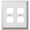 Amerelle Century Polished Chrome 2 gang Stamped Steel Duplex Wall Plate 1 pk
