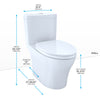 TOTO Aquia IV WASHLET+ Two-Piece Elongated Dual Flush 1.28 and 0.9 GPF Toilet with CEFIONTECT, Cotton White - MS446124CEMGN#01