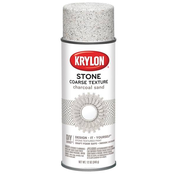 Krylon Charcoal Sand Coarse Stone Finish Spray 12 oz (Pack of 6)