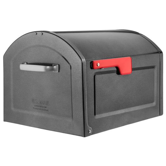 Architectural Mailboxes Pewter Galvanized Steel Post Mounted Mailbox 18.3 L x 12 H x 14 W in.