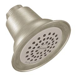 Brushed nickel one-function 3-1/2" diameter spray head eco-performance showerhead