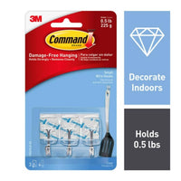 3M Command Small Plastic Hook 1-5/8 In. L 3 Pk