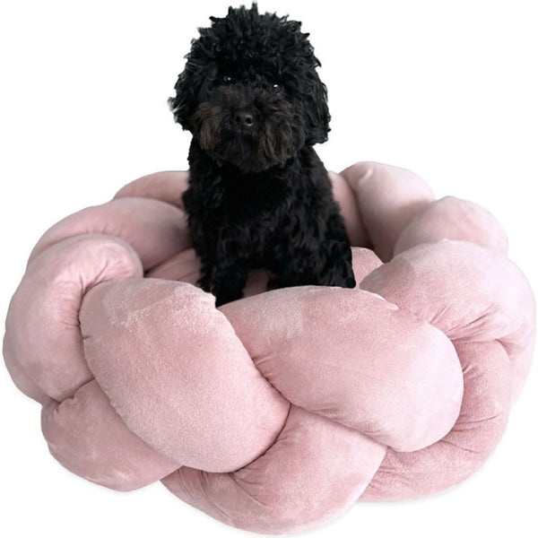 Cama redonda de gamuza trenzada para mascotas Goo-Eez