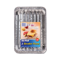 Hefty EZ Foil 8-1/2 in. W x 11-3/4 in. L Super Broiler Pan Silver 2 pk (Pack of 12)