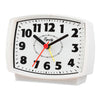 Equity White Case Electric Analog Ascending Snooze Alarm Clock 4 in. with Lighted Dial