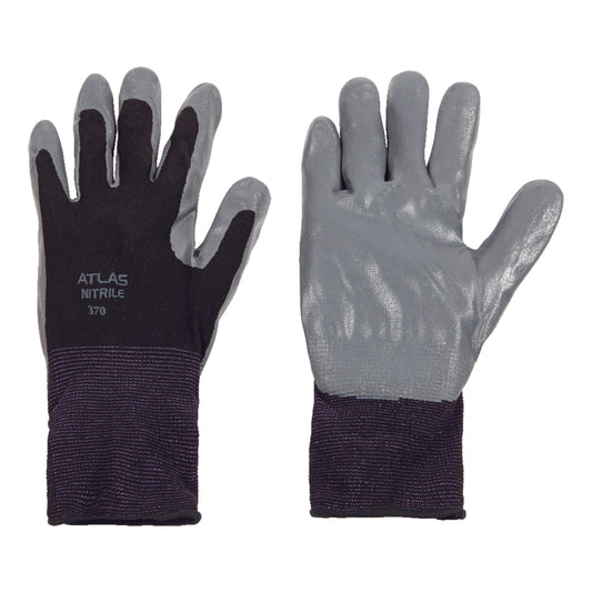 Atlas Unisex Indoor/Outdoor Nitrile Dipped Gloves Black/Gray XL 1 pair (Pack of 12)