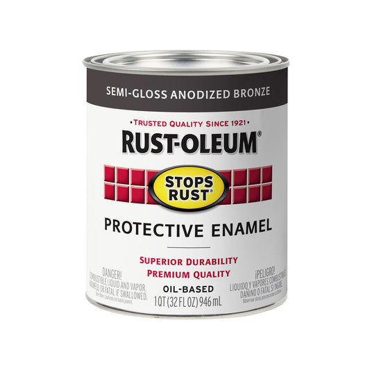 Rust-Oleum Stops Rust Indoor and Outdoor Semi-Gloss Anodized Bronze Rust Prevention Paint 1 qt.