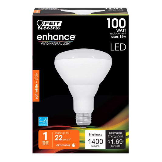 Feit BR30 E26 (Medium) LED Bulb Soft White 100 Watt Equivalence 1 pk