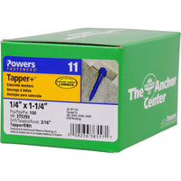 Hillman Tapper 1/4 in. D Steel Hex Head Concrete Screw Anchor 100 pk