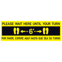 Hy-Ko English Yellow Social Distancing Decal 6 in. H x 18 in. W