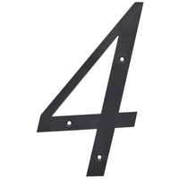 Hillman 6 in. Reflective Black Plastic Nail-On Number 4 1 pc (Pack of 3)