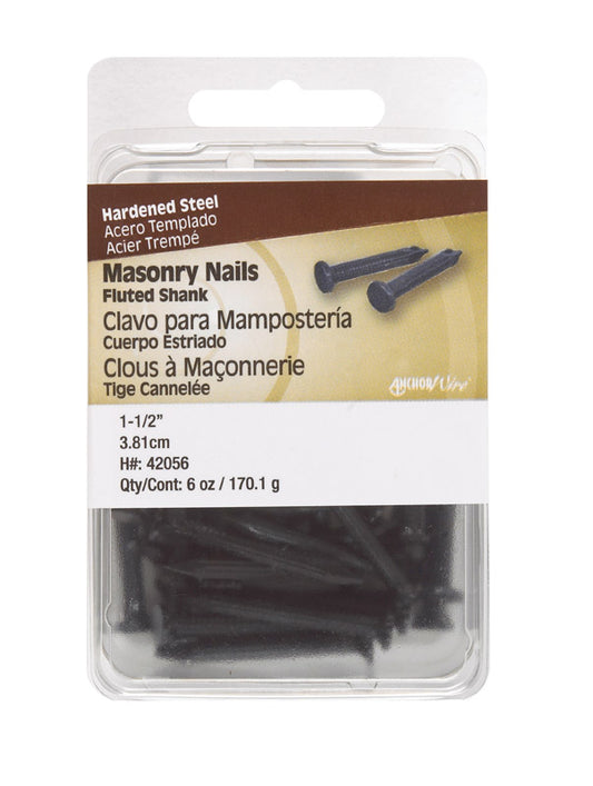 Hillman 1-1/2 in. L Masonry Steel Nail Fluted Shank Flat (Pack of 5)