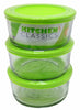 Kitchen Classics 4 cups Clear Food Storage Container Set (Pack of 3)