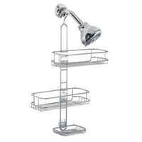 iDesign Linea 22 in. H X 11 in. W X 5 in. L Silver Shower Caddy