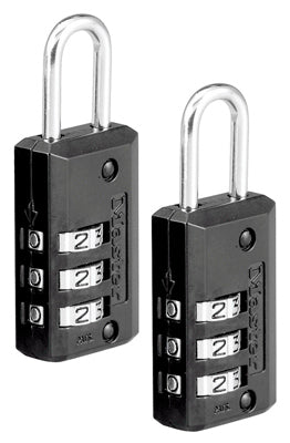 Master Lock 1-1/2 in. H X 1/2 in. W X 1-3/16 in. L Steel 3-Dial Combination Padlock