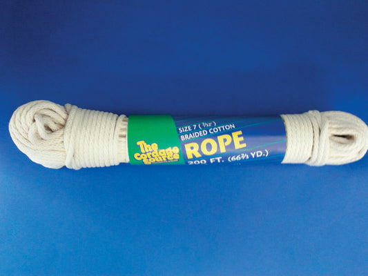 The Cordage Source White Braided Polyester Clothesline Rope 7/32 Dia. in. x 200 L ft.