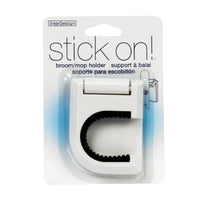 iDesign Stick On 3-1/2 in. H X 2-1/2 in. W White Broom/Mop Holder