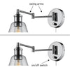 Globe Electric Parker 1-Light Chrome Clear Industrial Vintage style Wall Sconce