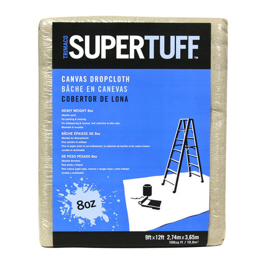 Trimaco SuperTuff 9 ft. W X 12 ft. L 8 oz Canvas Drop Cloth 1 pk