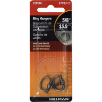HILLMAN AnchorWire Antique Oval Ring Hanger Brass 2 pk 2 lb. (Pack of 10)