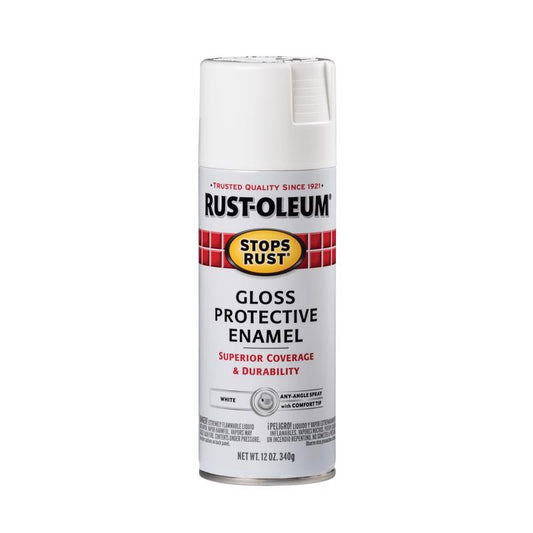 Rust-Oleum Stops Rust Gloss White Spray Paint 12 oz. (Pack of 6)