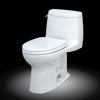 TOTO® UltraMax® II One-Piece Elongated 1.28 GPF Universal Height Toilet with CEFIONTECT and SS124 SoftClose Seat, WASHLET+ Ready, Cotton White - MS604124CEFG#01