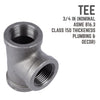 BK Products 3/4 in. FPT x 3/4 in. Dia. FPT Black Malleable Iron Tee (Pack of 5)