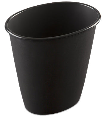 Oval Vanity Wastebasket, Black, 1.5-Gal. (Pack of 12)