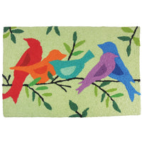 Jellybean 20 in. W X 30 in. L Multi-Color Morning Song Birds Polyester Accent Rug