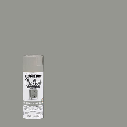 Rustoleum 302593 12 Oz Country Gray Chalked Ultra Matte Spray Paint (Pack of 6)