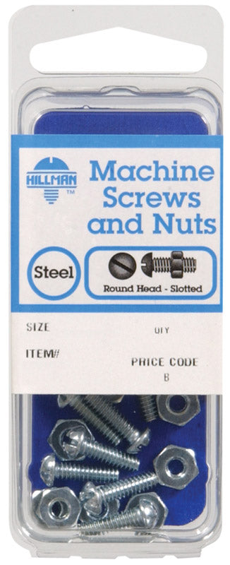 Hillman No. 10-24 x 1-1/4 in. L Slotted Round Head Zinc-Plated Steel Machine Screws 8 pk (Pack of 10)
