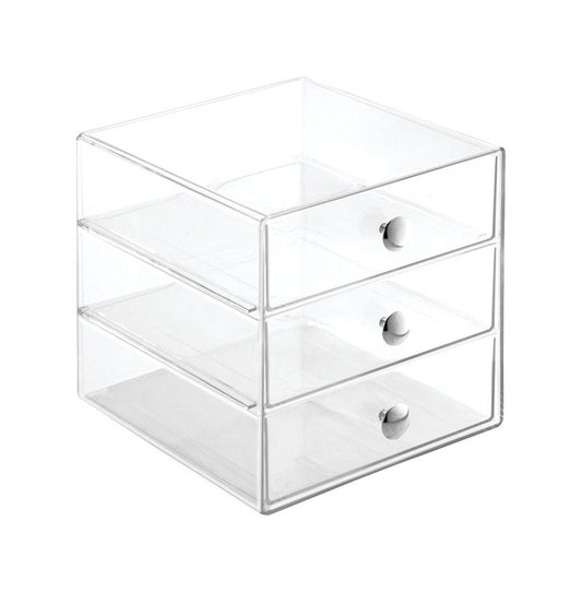 iDesign 3 drawer Clear Drawer Organizer 6.5 in. H X 6.5 in. W X 6.5 in. D