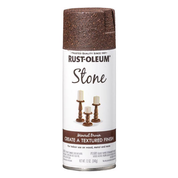Rust-Oleum Stone Effect Mineral Brown Spray Paint 12 oz (Pack of 4)