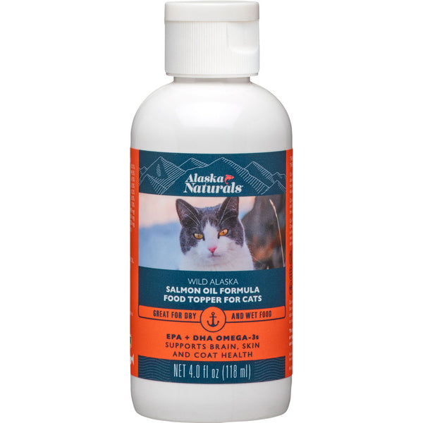 Alaska Naturals Wild Alaska Salmon Oil Formula Food Topper for Cats 4 oz Omega 3 Supplement