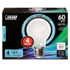 Feit Enhance A19 E26 (Medium) LED Bulb Daylight 60 Watt Equivalence 4 pk