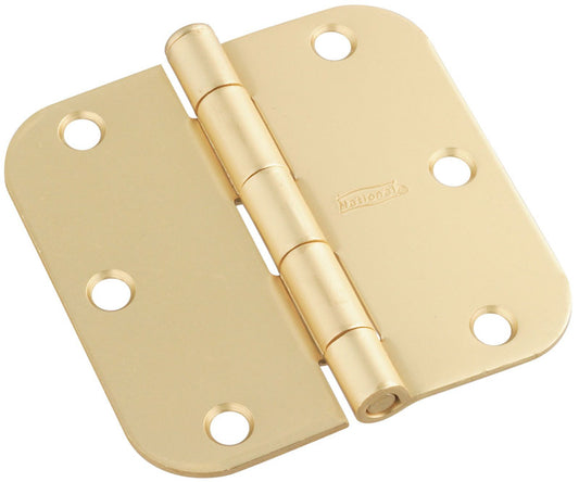 National Hardware 3-1/2 in. L Satin Brass Door Hinge 1 pk
