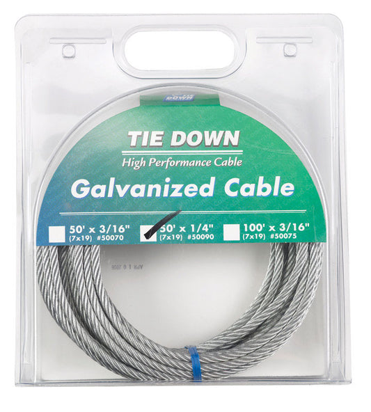 Tie Down Engineering Galvanized Galvanized Steel 1/4 in. D X 50 ft. L Aircraft Cable