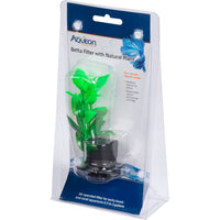 Aqueon Plant Betta Filter Aquarium Filter with Natural Plant for Tanks up to 3 Gallons