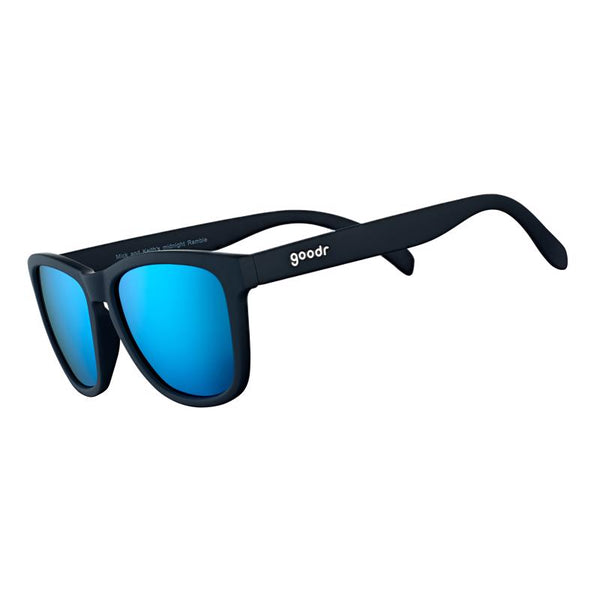Gafas de sol polarizadas Goodr unisex con montura negra y lentes azules