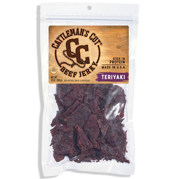 Cecina de res teriyaki Cattleman's Cut, bolsa de 10 oz (paquete de 6)