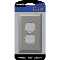 Amerelle Century Antique Nickel 1 gang Stamped Steel Duplex Wall Plate 1 pk