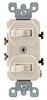 Leviton 15 amps Single Pole or 3-way Rocker Duplex Combination Switch Light Almond 1 pk