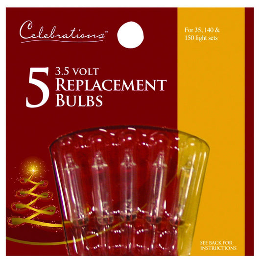 Celebrations Incandescent Mini Warm White 5 ct Replacement Christmas Light Bulbs